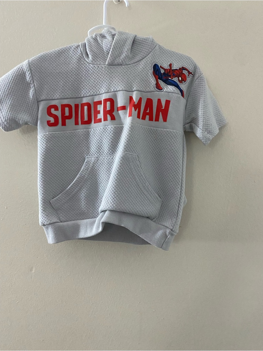 Marvel Spider-Man Toddler Boy Textured Knit Short Set Gray Size12Months EUC CL21